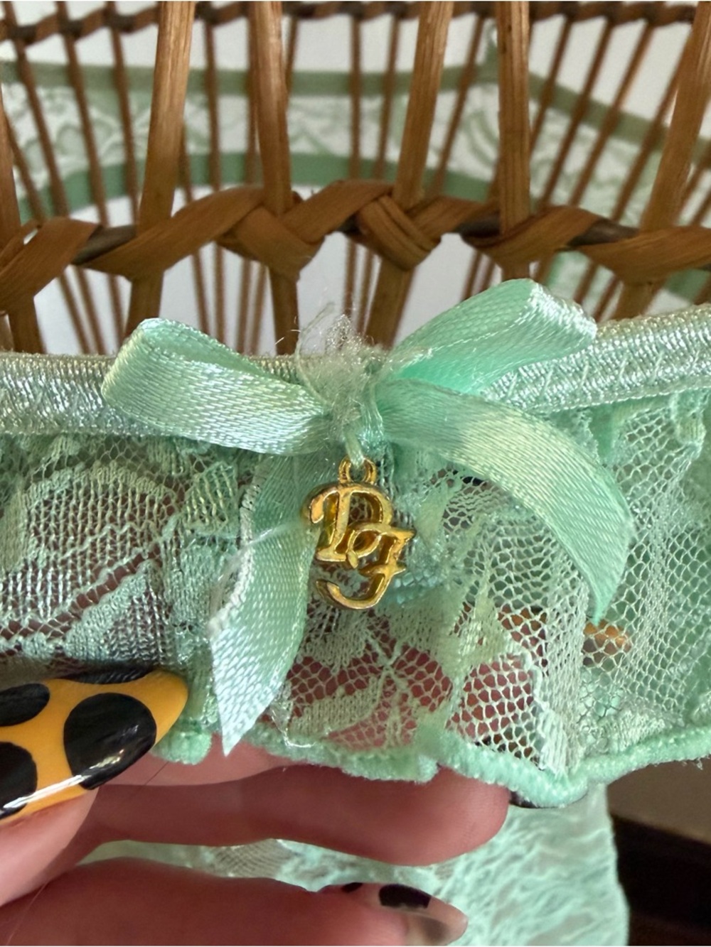 Vintage y2k Mint Green Lace Babydoll Slip Lingerie - Picture 3 of 7